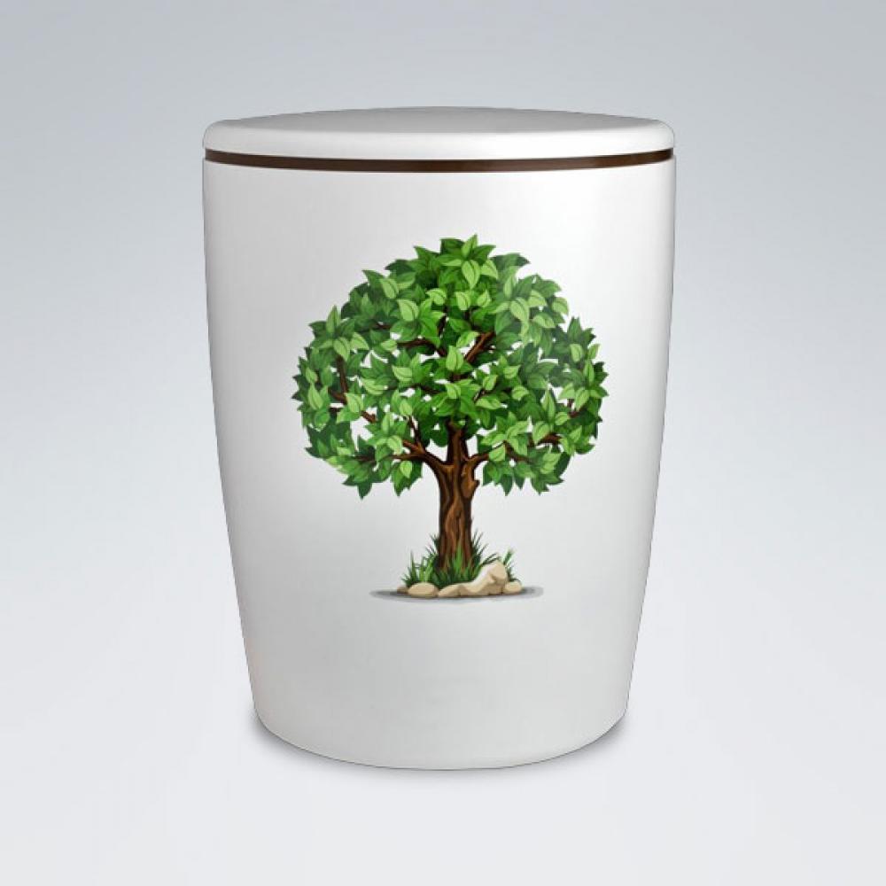 Urne Solid Line 01112 weiss mit Orchidee